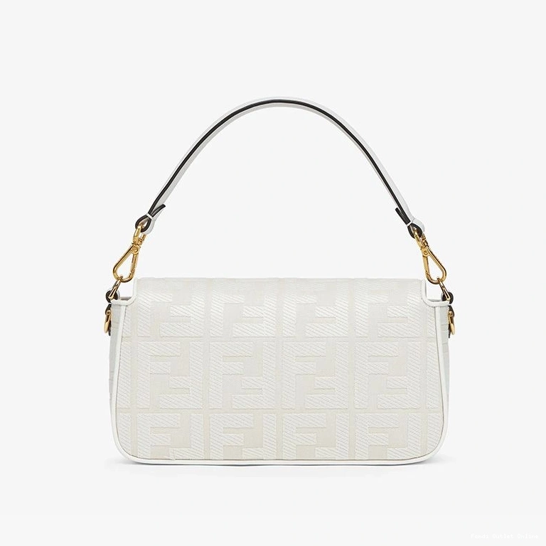 Affordable Medium Motif Strap Cut Canvas Laser Fendi with Bag In White Baguette FF 0816